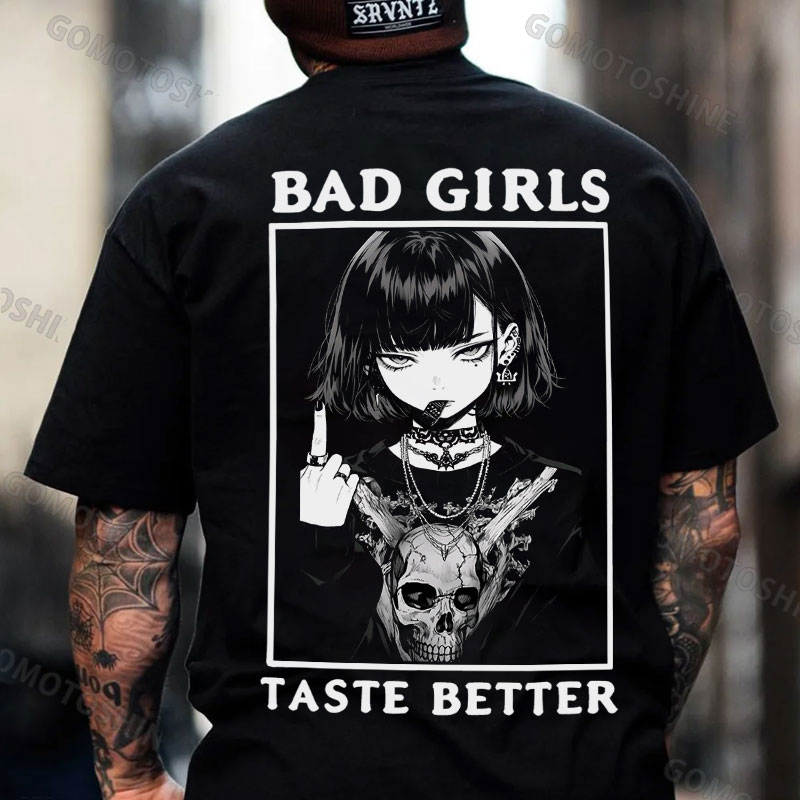 BAD GIRLS TASTE BETTER Defiant Cool Girl Print Men's T-Shirt