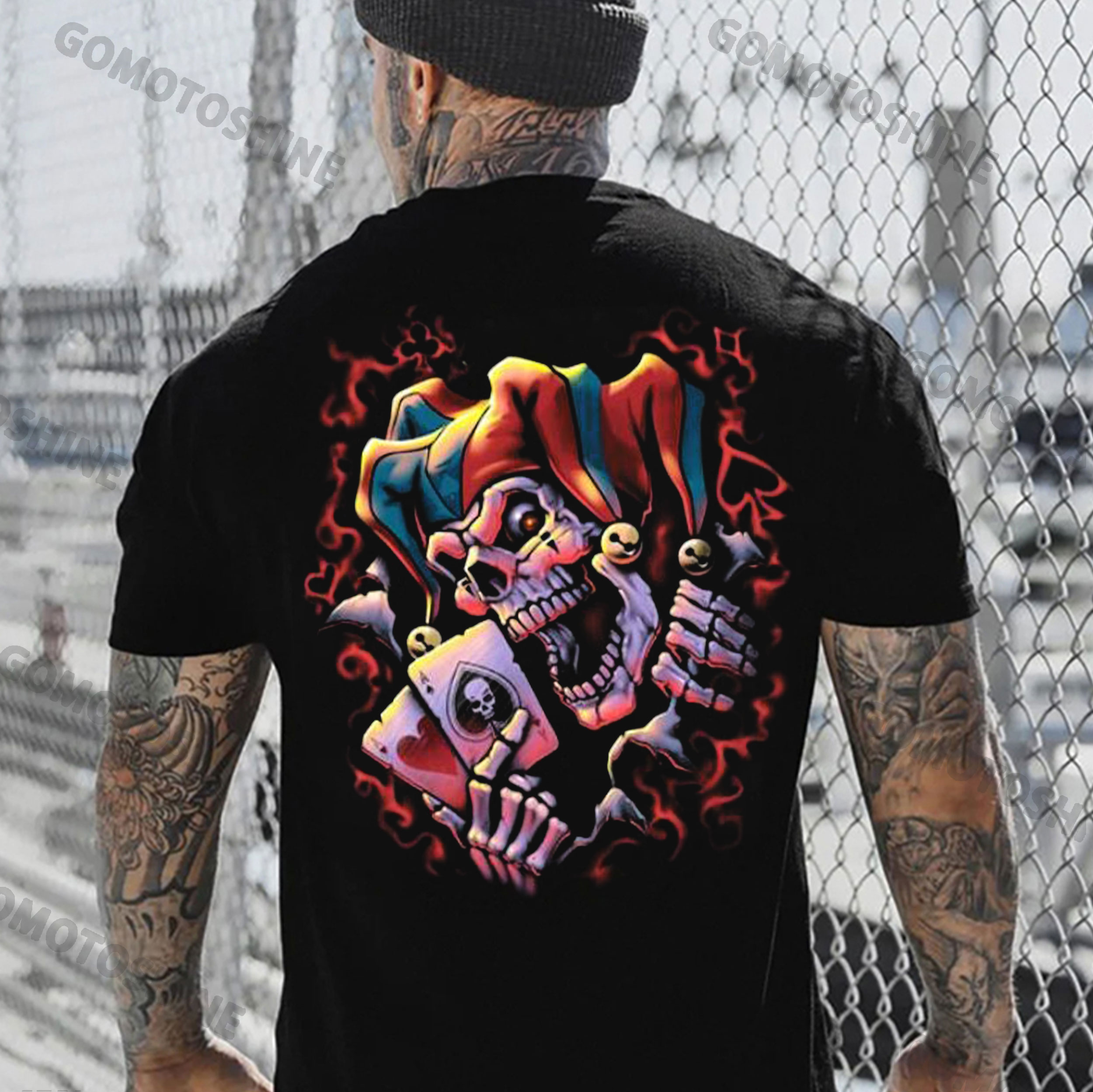 Skeleton Joker Print Men's T-Shirt