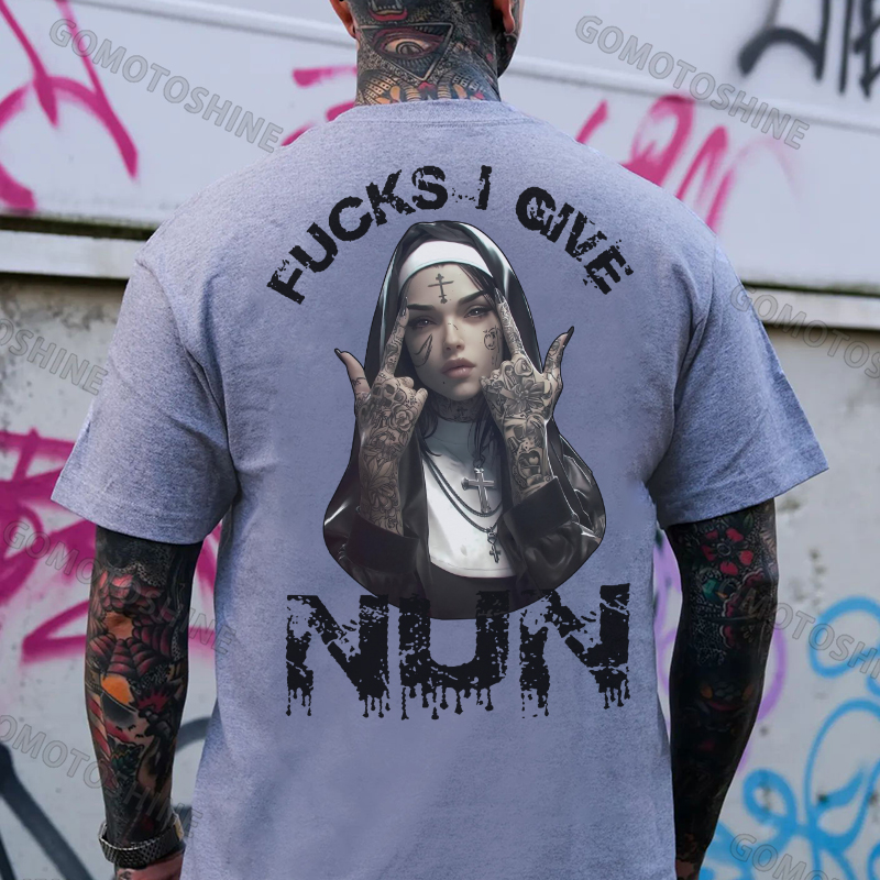 FUCKS I GIVE NUN Defiant Nun Print Men's T-Shirt