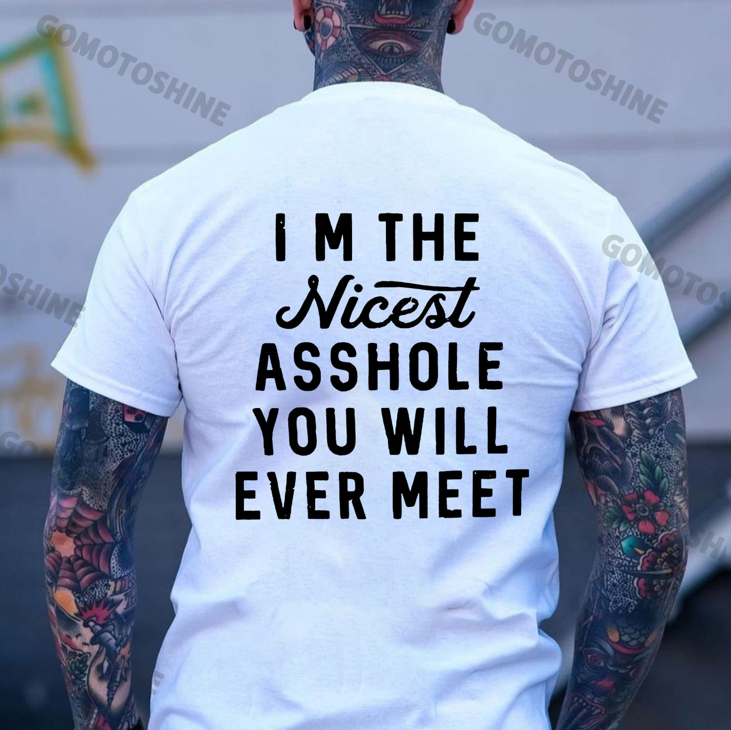I’M THE NICEST ASSHOLE YOU WILL EVER MEET Black Print T-shirt