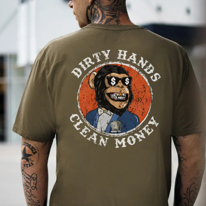 DIRTY HANDS CLEAN MONEY Print T-Shirt
