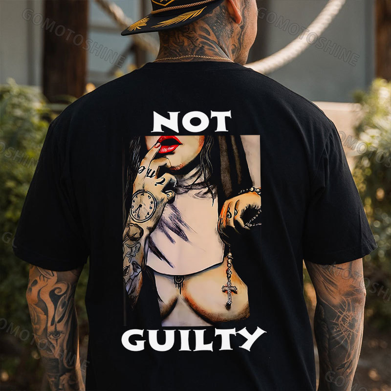 NOT GUILTY Sexy Naked Nun Print Men's T-Shirt