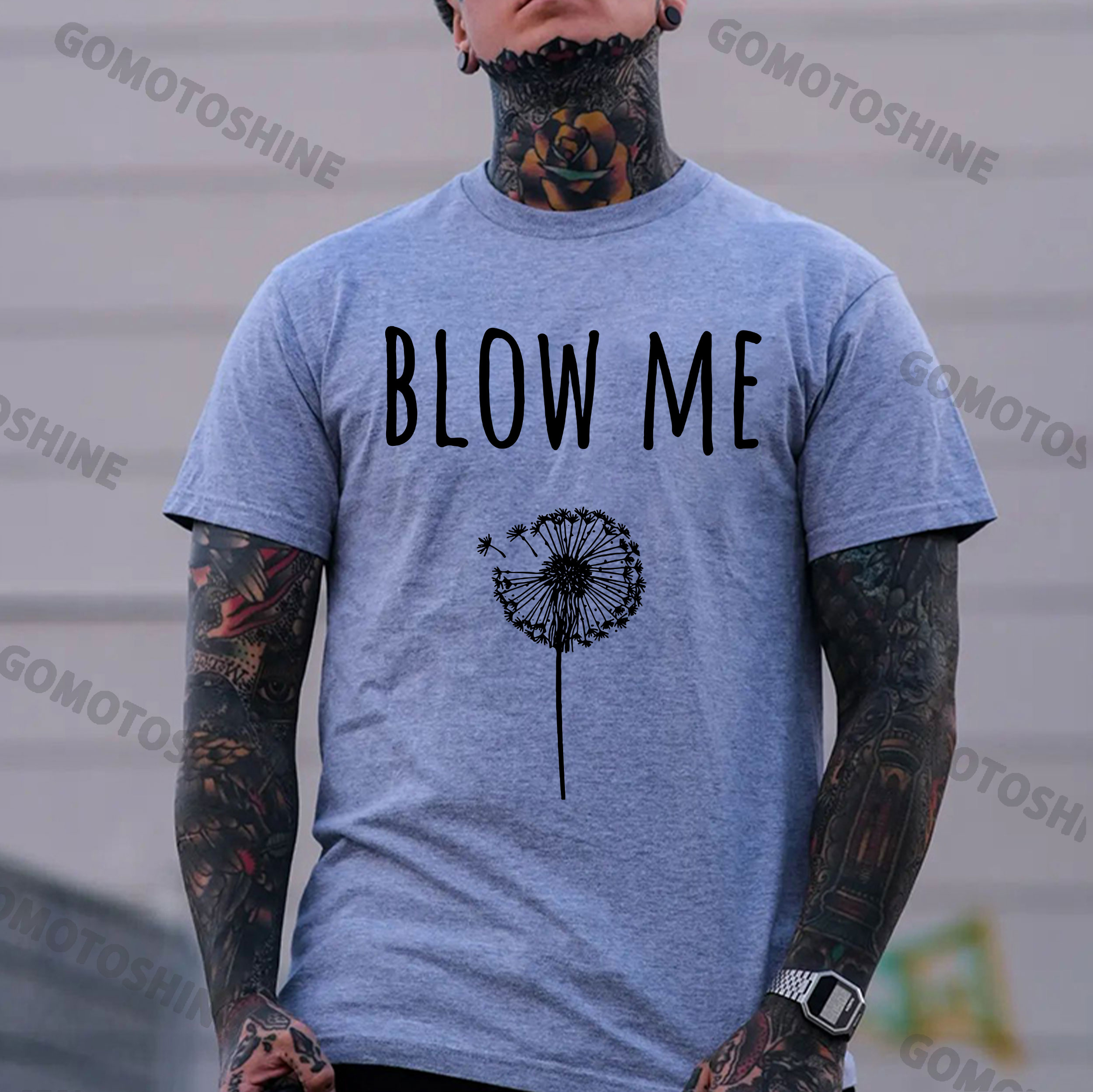 BLOW ME Dandelion Print Men's T-Shirt