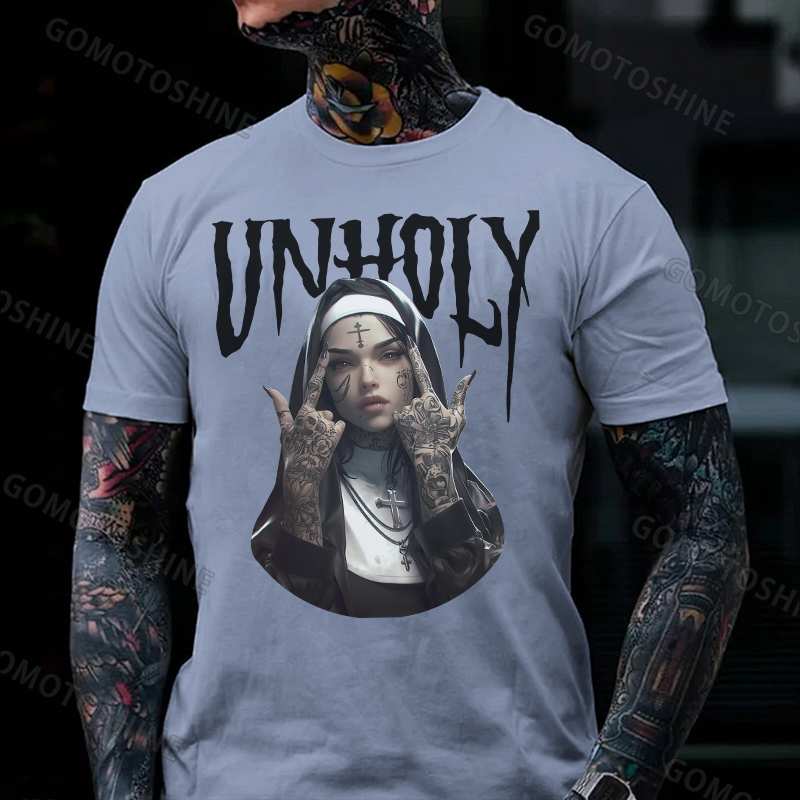 UNHOLY Defiant Nun Print Men's T-Shirt