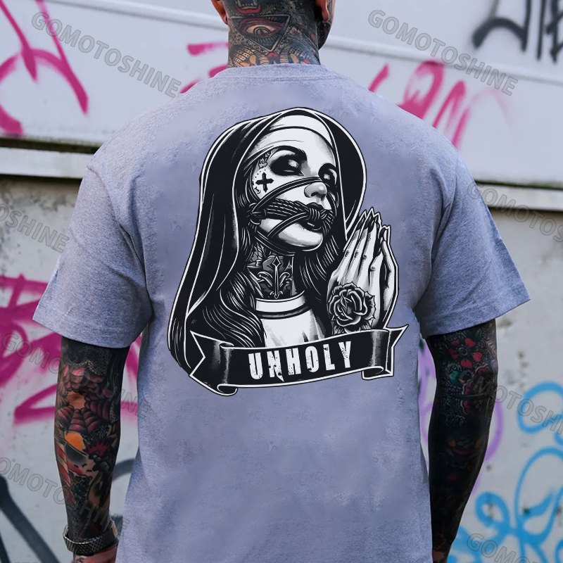 UNHOLY Gagged Nun Print Men's T-Shirt