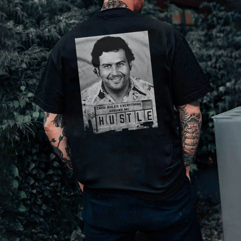 HUSTLE Figure Print Men's T-shirt