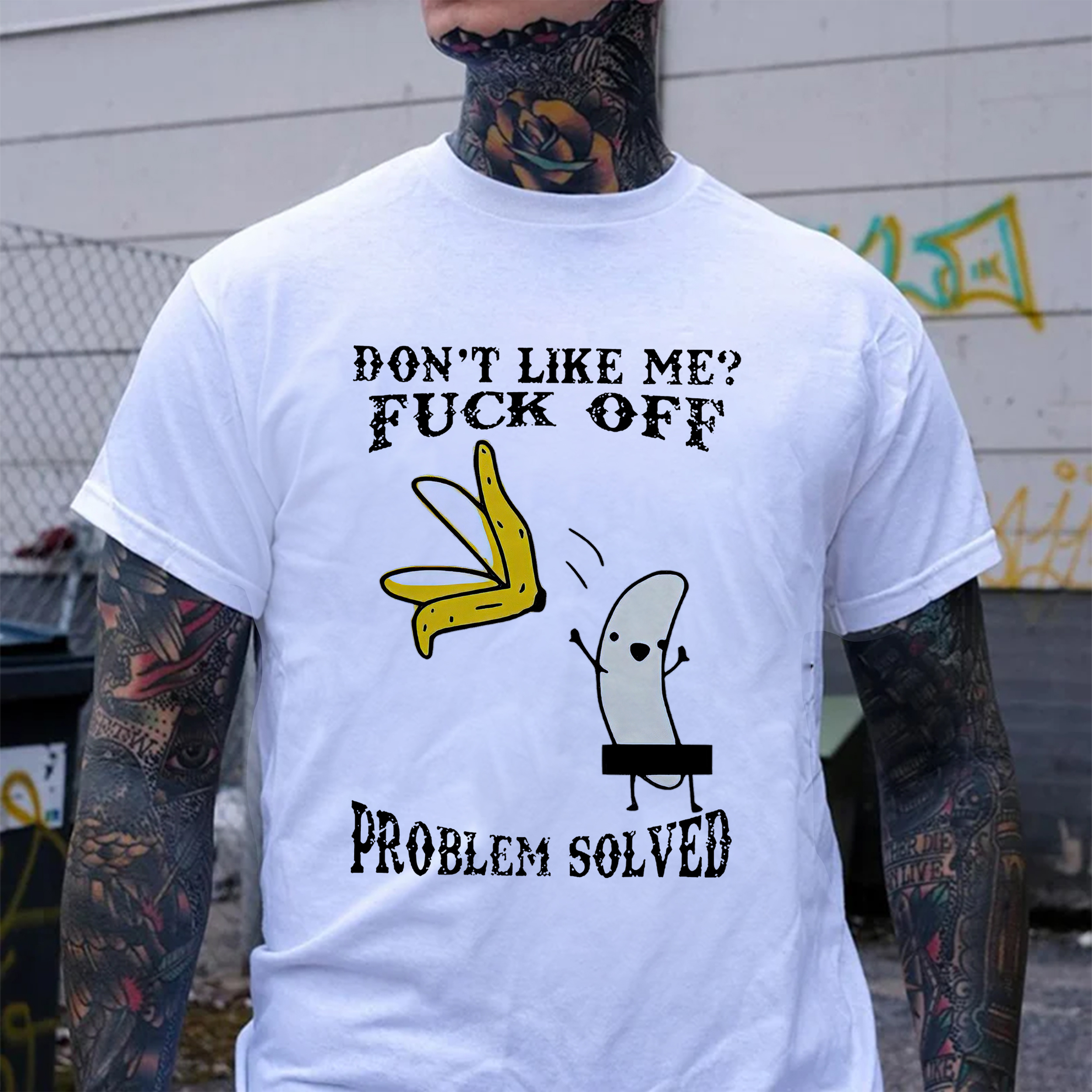DON'T LIKE ME FUCK OFF Peeled Banana Print Men's T-Shirt