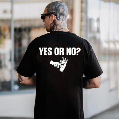 YES OR NO Unholy Hands Graphic Casual Black Print T-shirt
