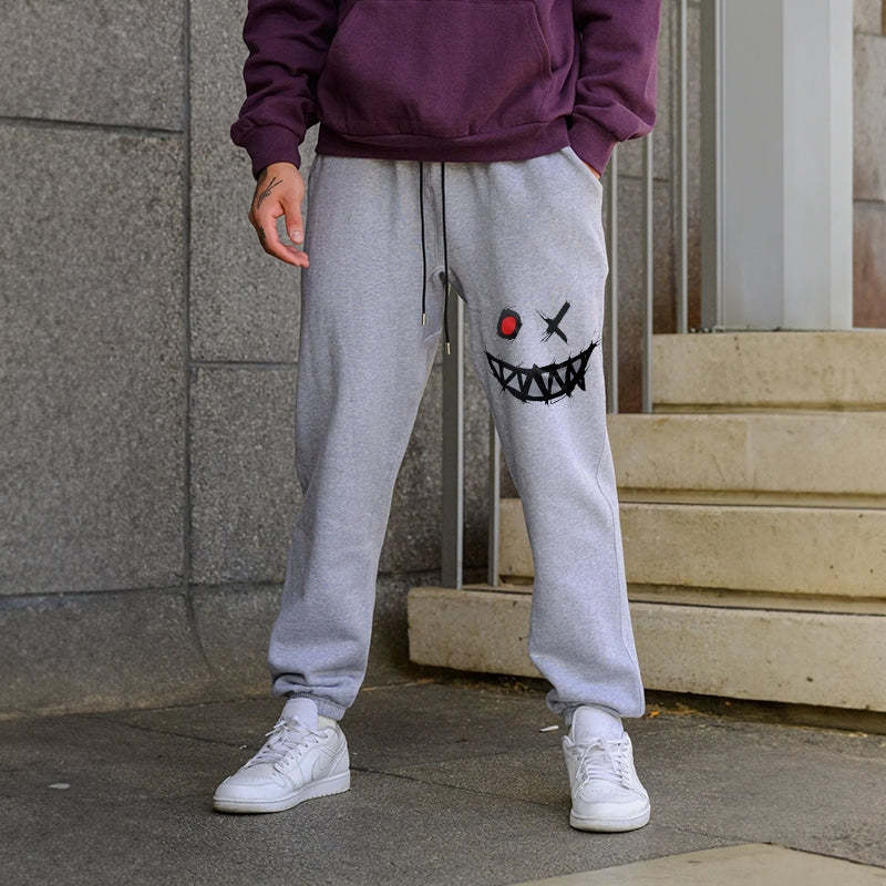 Evil Emoji Graphic Comfortable Men's Print Sweatpants