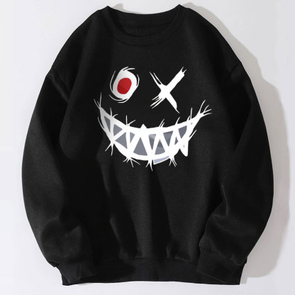 Evil Emoji Modern Style Print Sweatshirt
