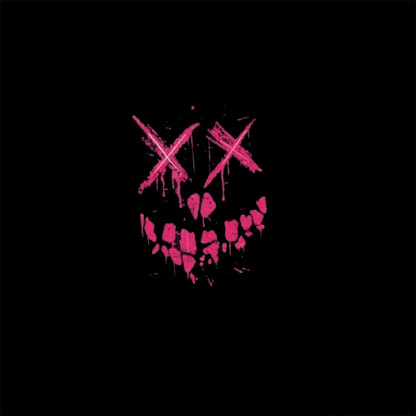 Fluorescent Pink Evil Emoji Graphic Black Print Vest