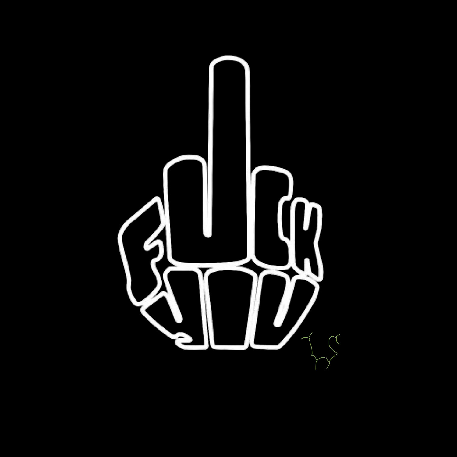 One Finger Salute Casual Graphic Black Print T-shirt