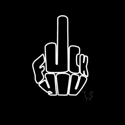 One Finger Salute Casual Graphic Black Print T-shirt