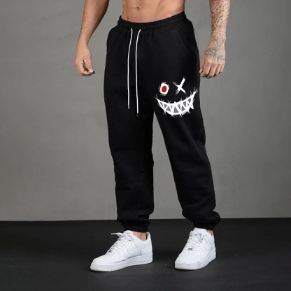 Evil Emoji Graphic Comfortable Men's Print Sweatpants