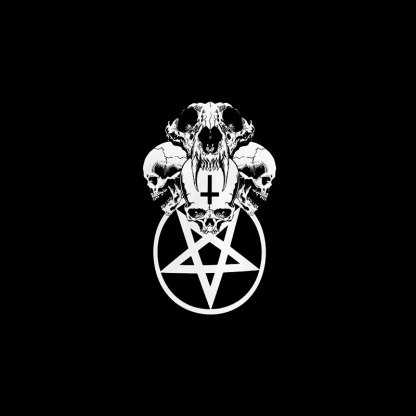 Multifacial Skulls with Star Circle Black Print T-shirt