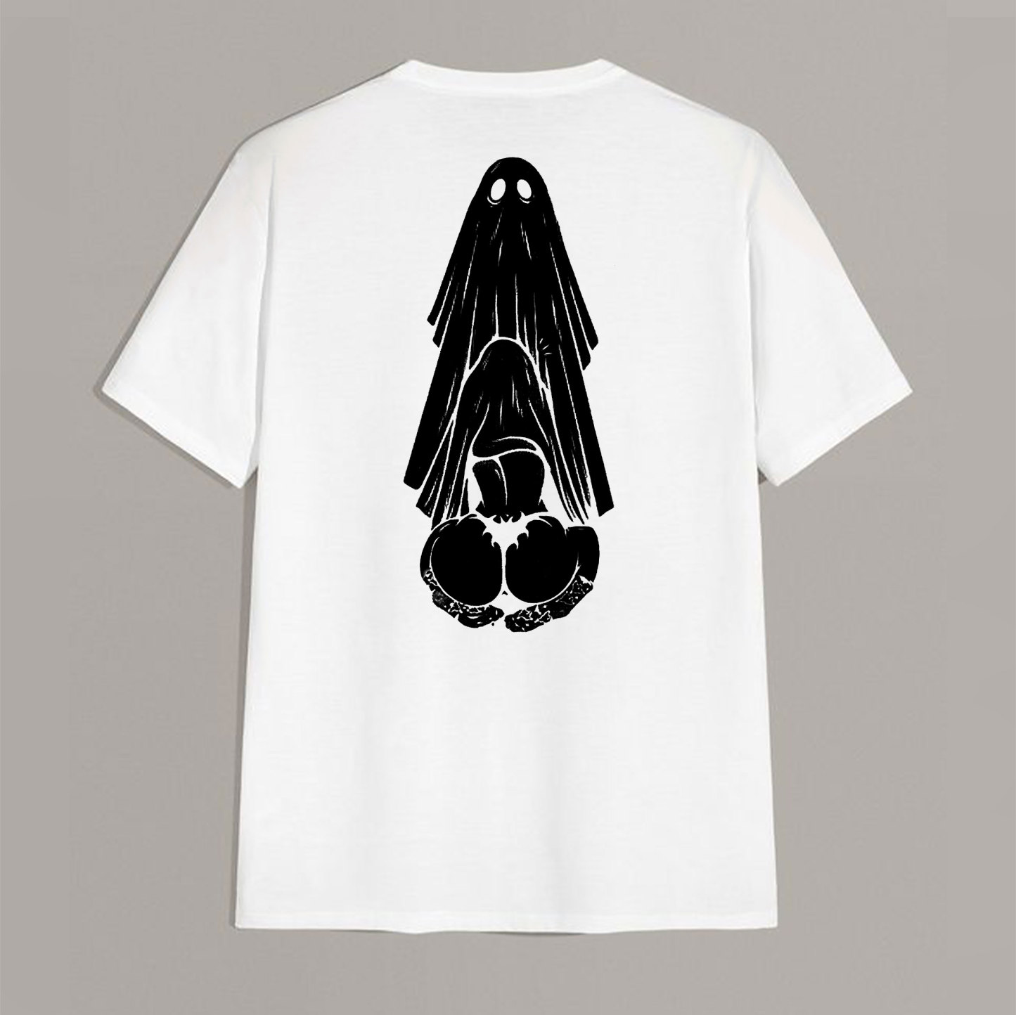 Oral Sex with Ghost Dirty Love Casual Black and White Print T-shirt