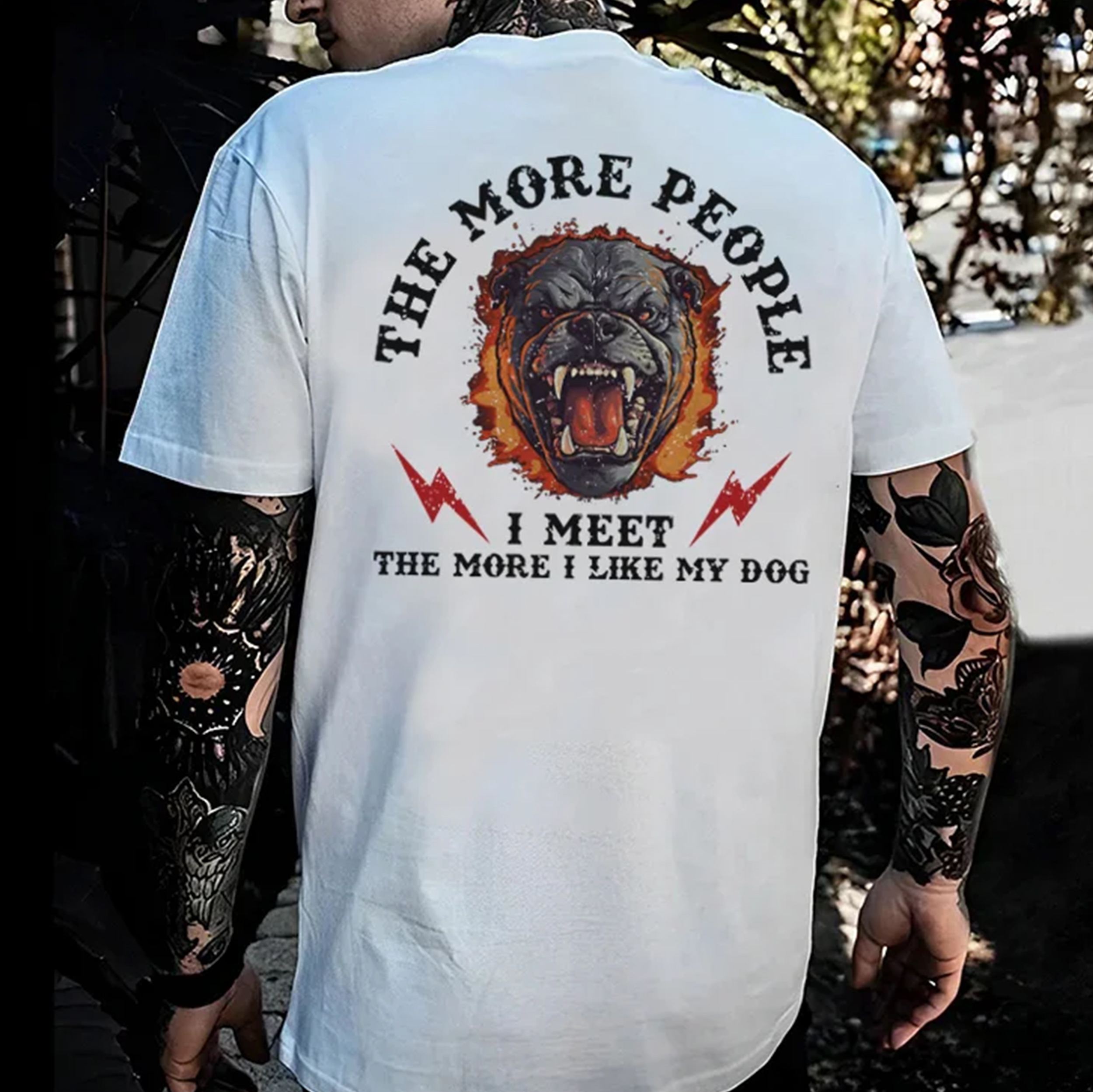 The More People I Meet The More I Like My Dog Print Men's T-shirt