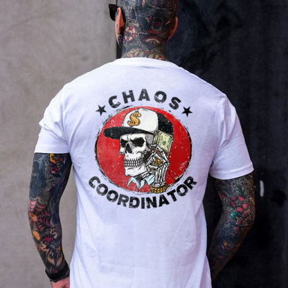 CHAOS COORDINATOR Skeleton With Money Print Men's T-shirt