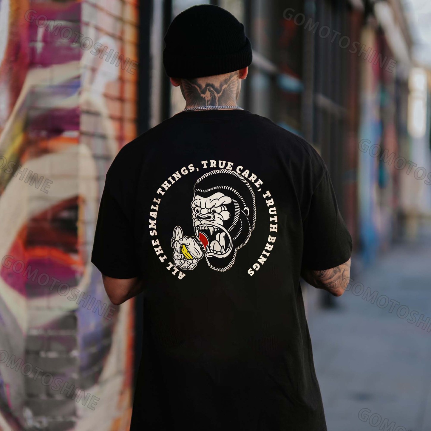 ALL THE SMALL THINGS TRUE CARE TRUTH BRINGS Chimpanzee Print Men's T-Shirt