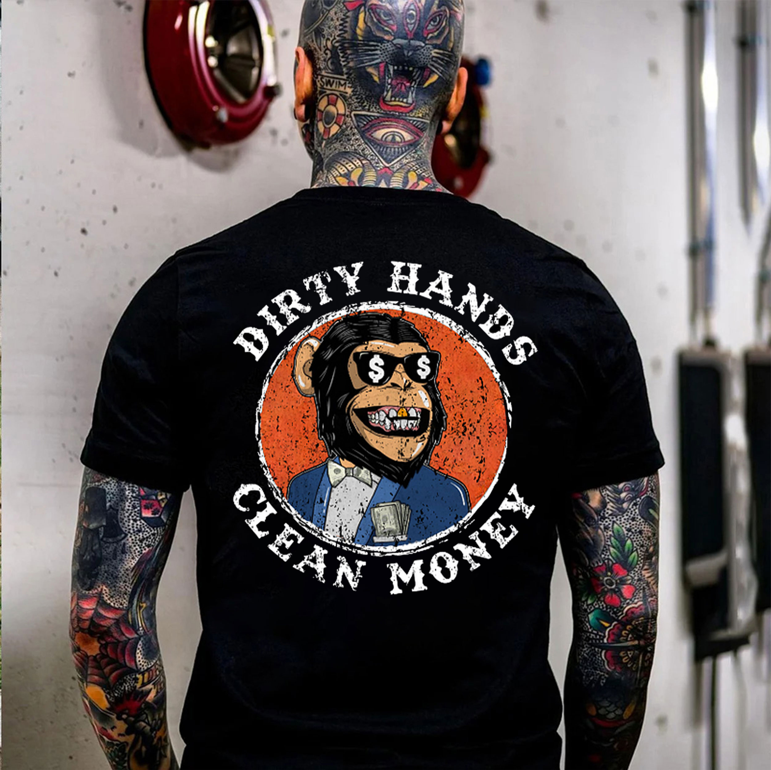 DIRTY HANDS CLEAN MONEY Print T-Shirt