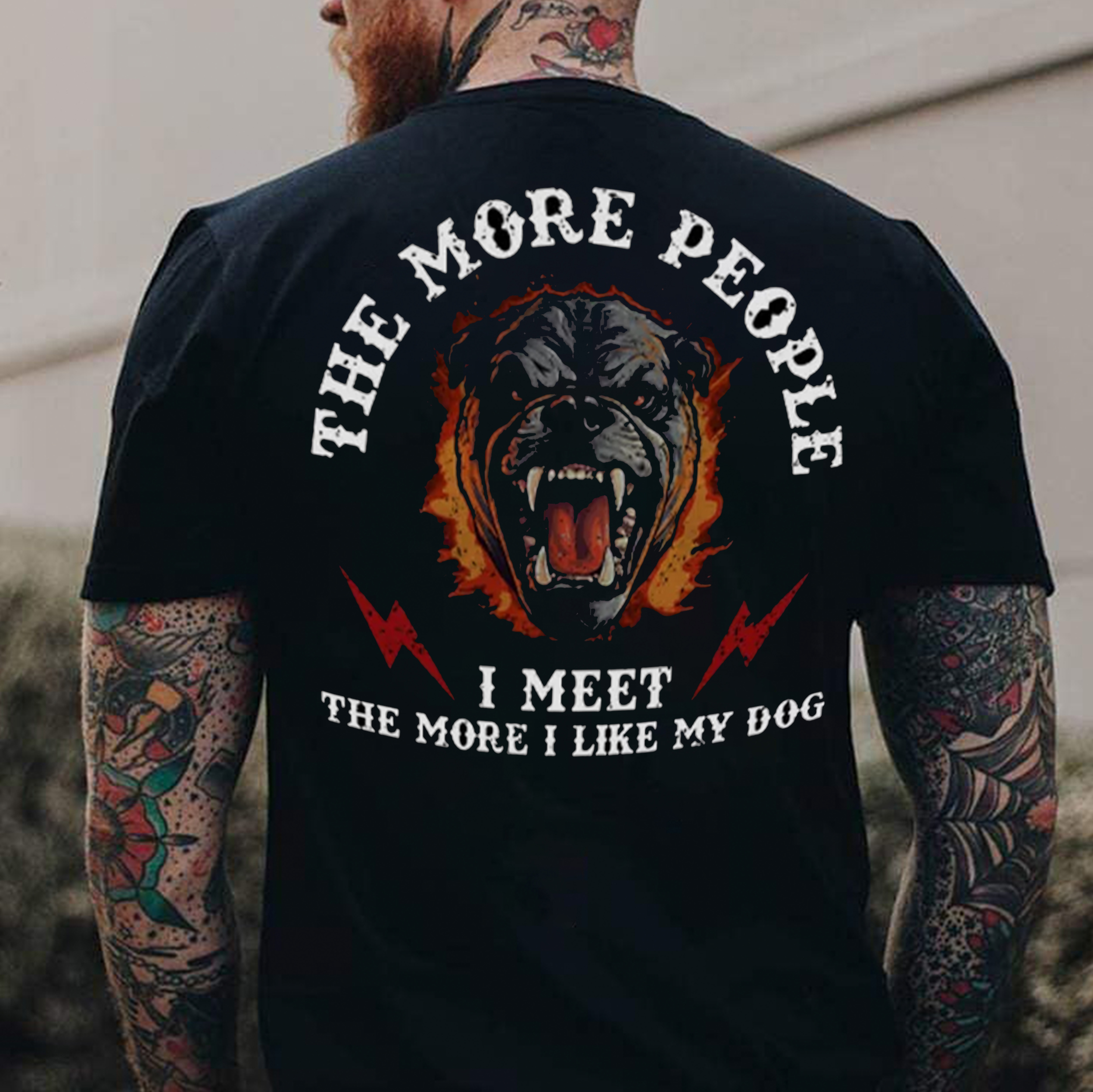 The More People I Meet The More I Like My Dog Print Men's T-shirt