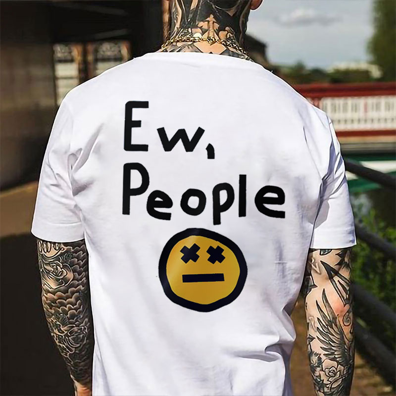 EW,PEOPLE FUNNY EMOJI Print T-Shirt