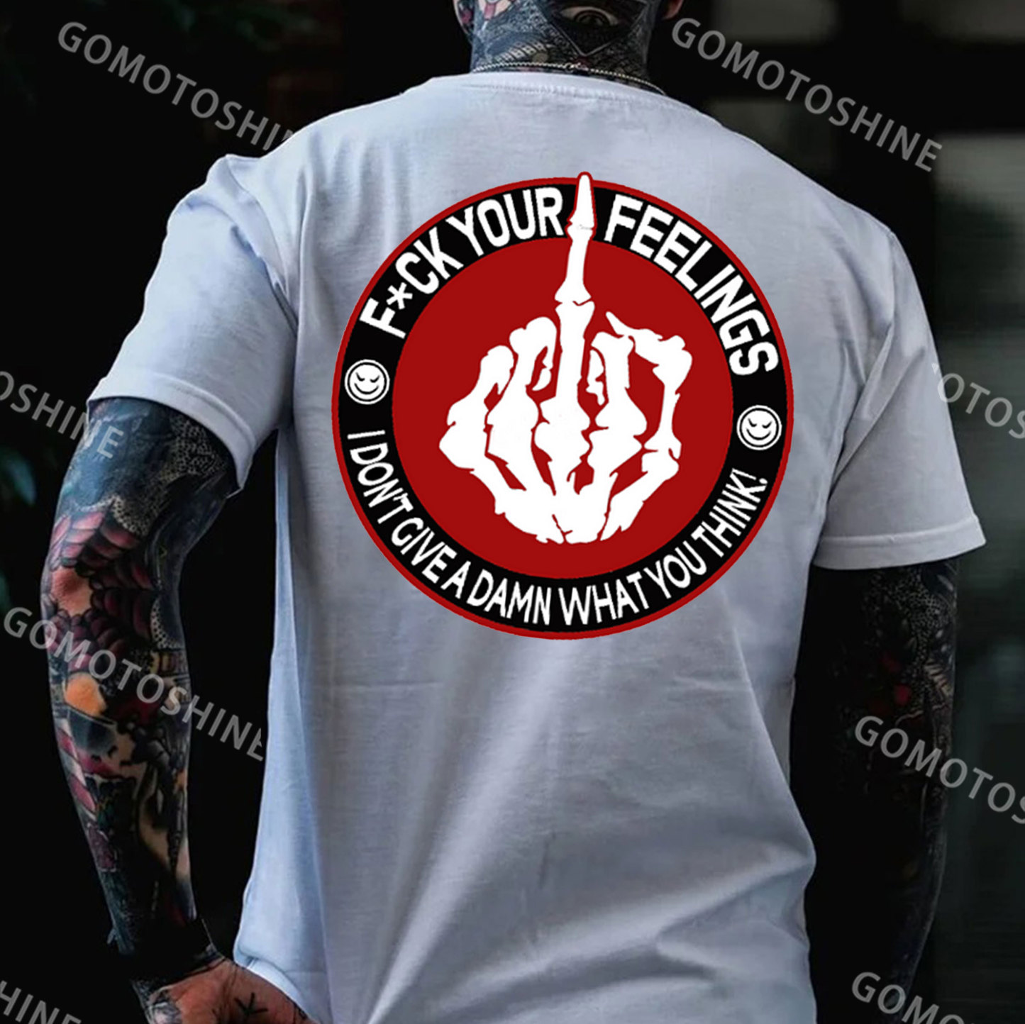 FUCK YOUR FEELINGS Bone Hand Print Men's T-Shirt