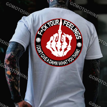 FUCK YOUR FEELINGS Bone Hand Print Men's T-Shirt