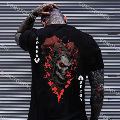 JOKER Evil Skull Print Men's T-Shirt