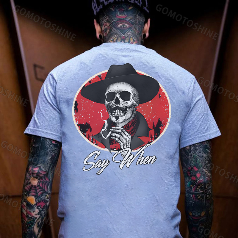 SAY WHEN Skeleton Print Men's T-Shirt