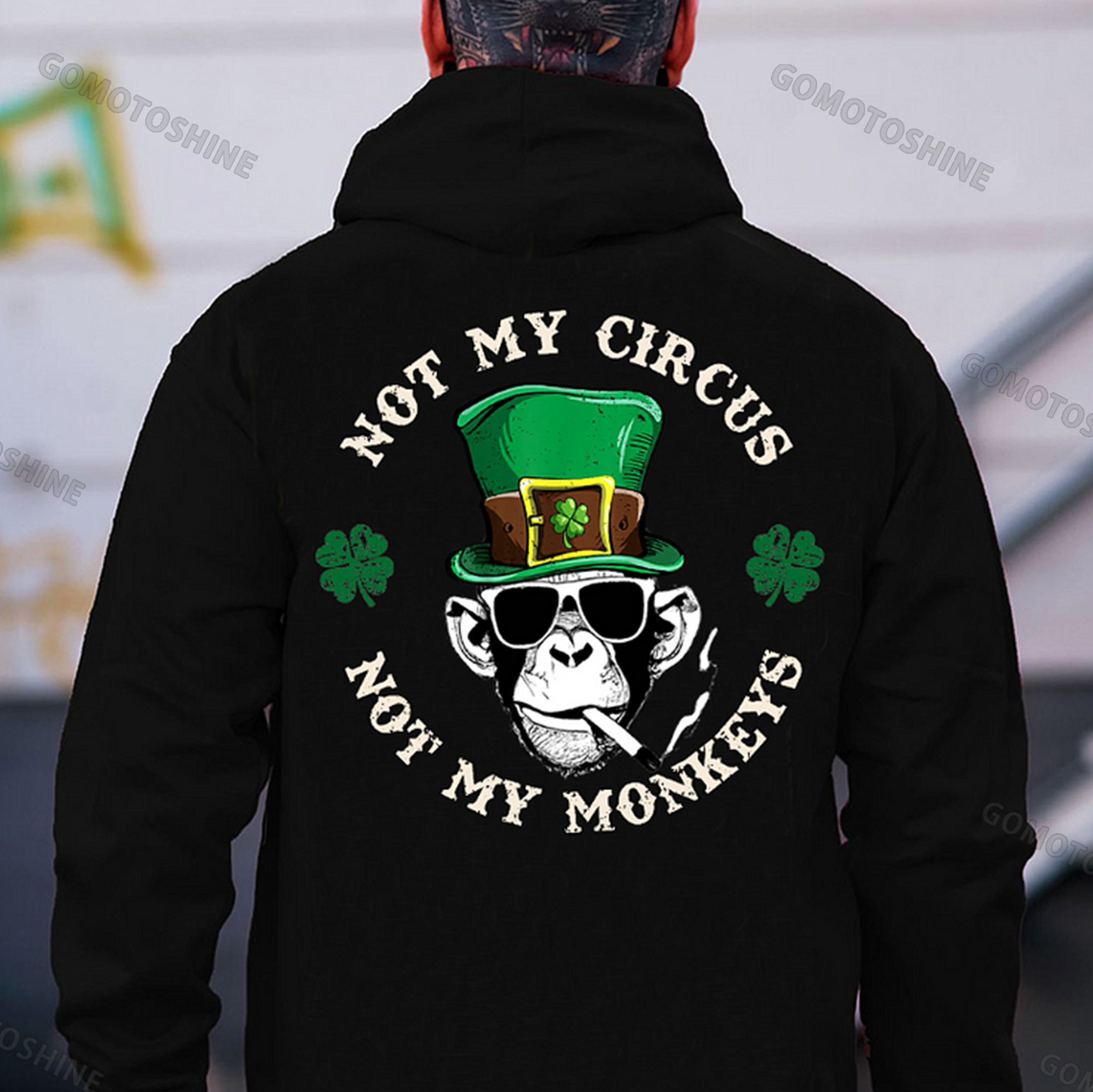 NOT MY CIRCUS NOT MY MONKEYS Print Men's Hoodie
