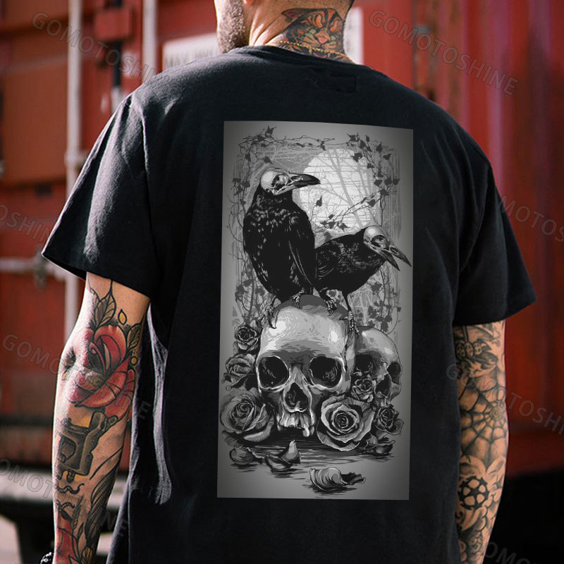 Skull&Crow Print Men's T-Shirt