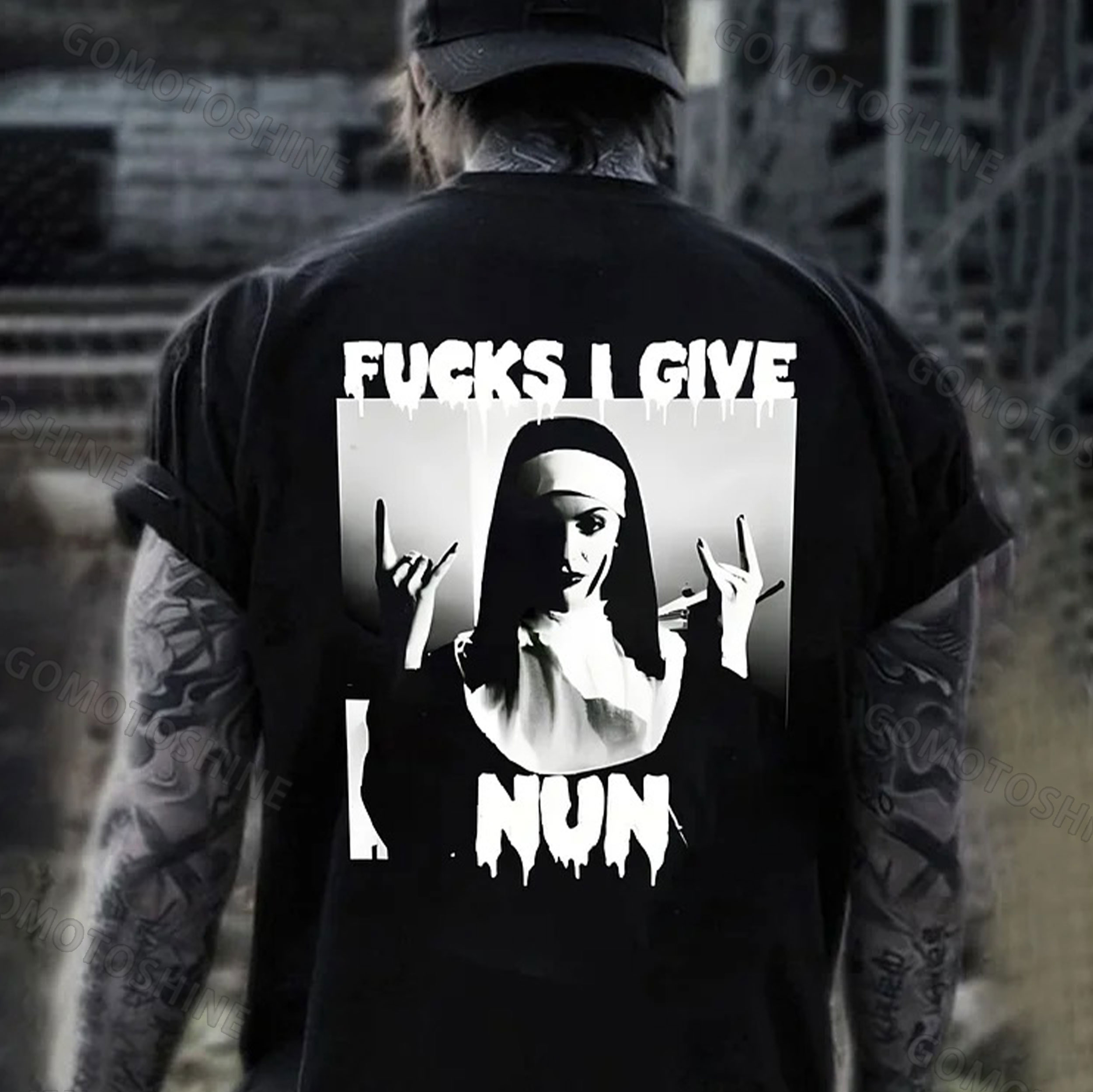 FUCKS I GIVE NUN Nun Print Men's T-Shirt