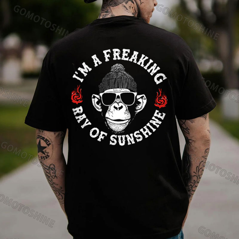 I'M A FREAKING RAY OF SUNSHINE Monkey Print Men's T-Shirt