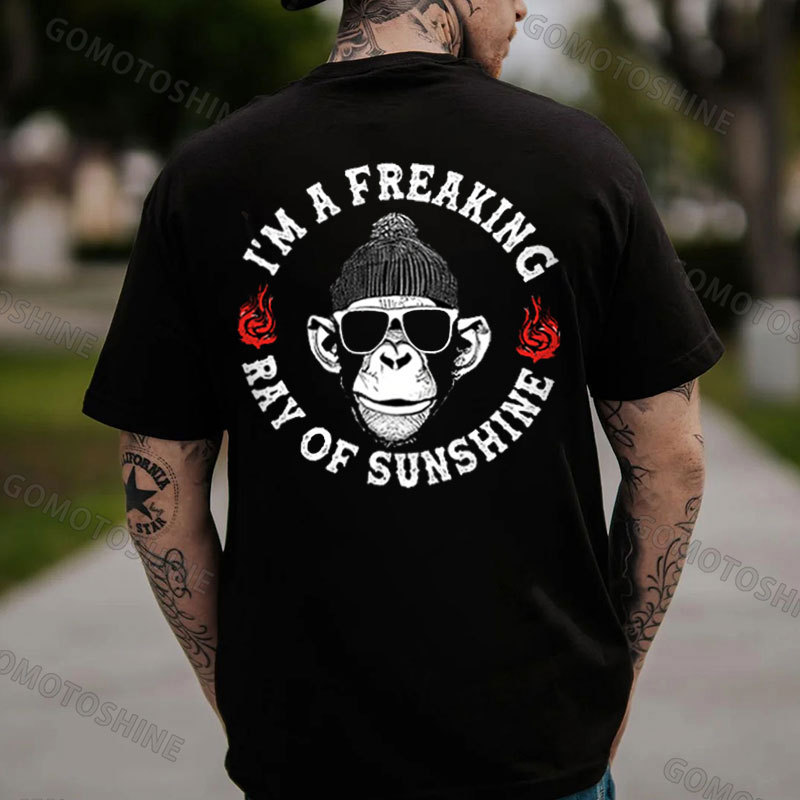 I'M A FREAKING RAY OF SUNSHINE Monkey Print Men's T-Shirt