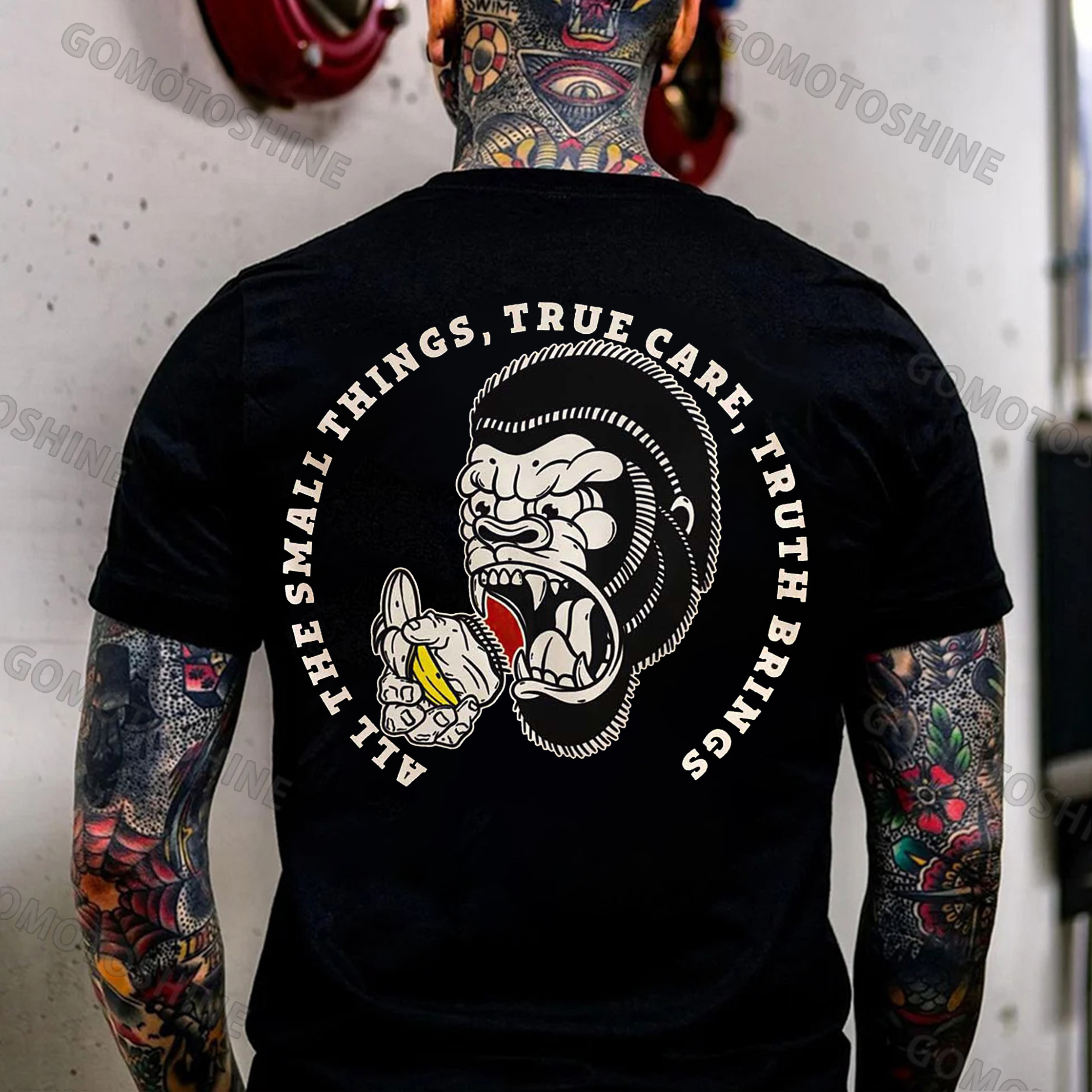 ALL THE SMALL THINGS TRUE CARE TRUTH BRINGS Chimpanzee Print Men's T-Shirt