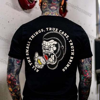 ALL THE SMALL THINGS TRUE CARE TRUTH BRINGS Chimpanzee Print Men's T-Shirt