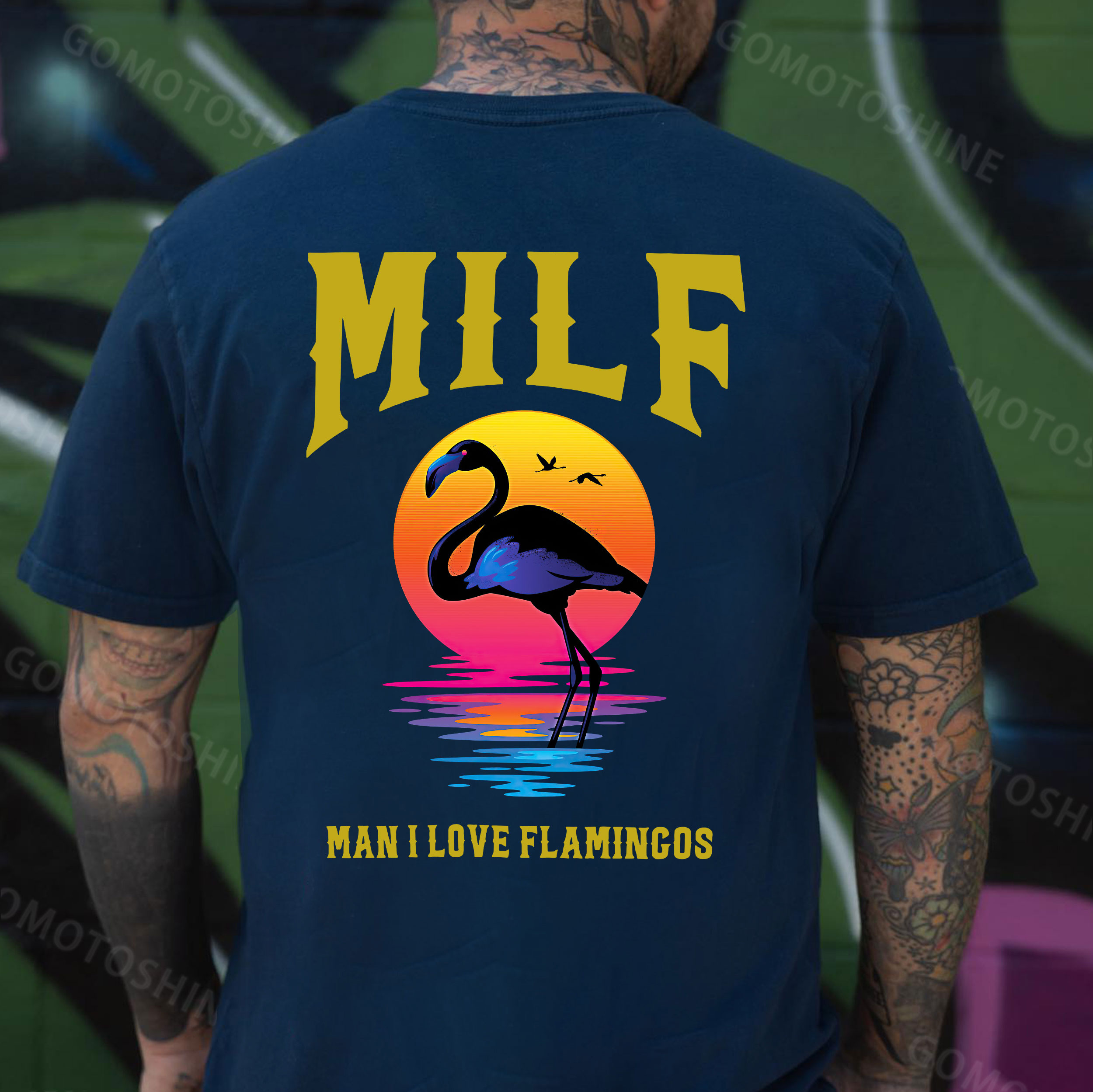 MILF MAN I LOVE FLAMINGOS Print Men's T-Shirt