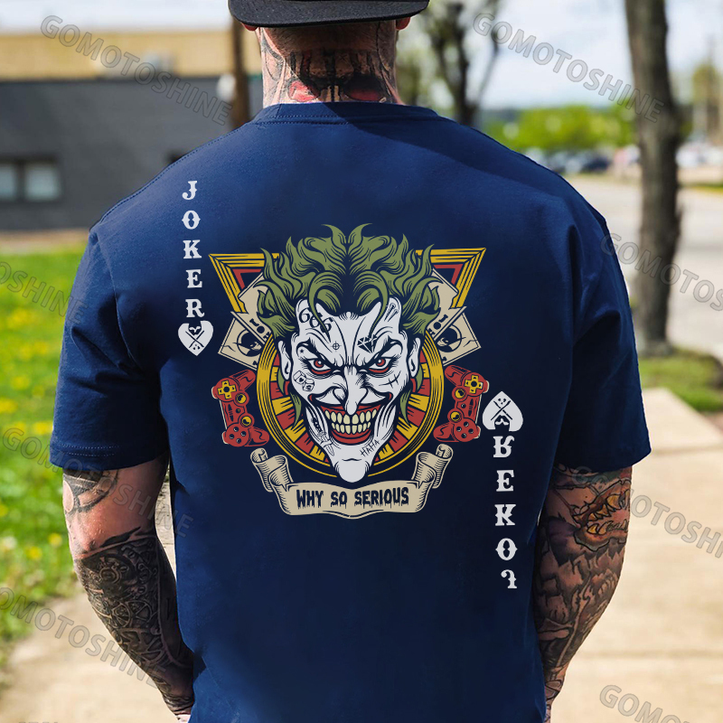 POKER JOKER WHY SO SERIOUS Spades Joker Print Men's T-Shirt