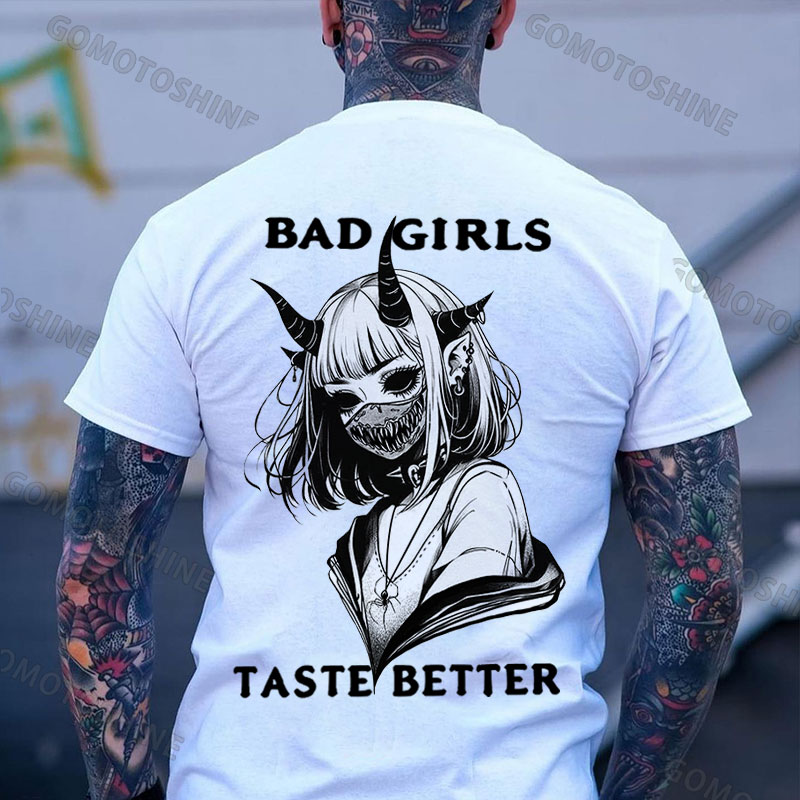BAD GIRLS TASTE BETTER Devil Girl Print Men's T-Shirt