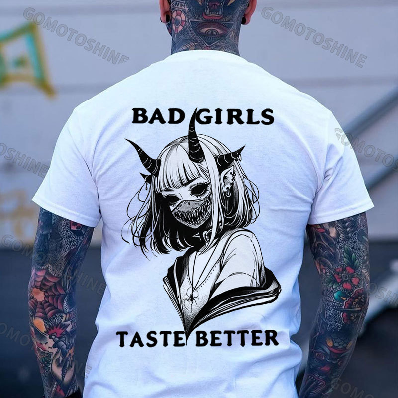 BAD GIRLS TASTE BETTER Devil Girl Print Men's T-Shirt
