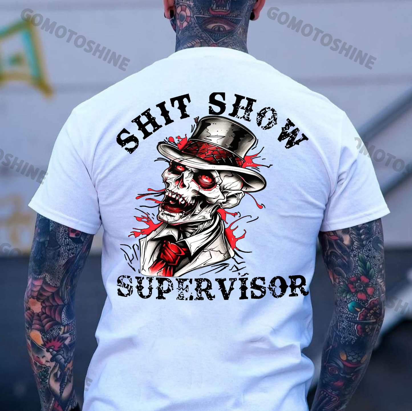 SHIT SHOW SUPERVISOR Skeleton Magician Print Men's T-Shirt
