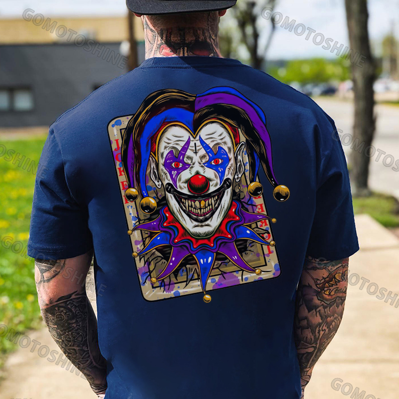 POKER JOKER Evil Smile Joker Print Men's T-Shirt