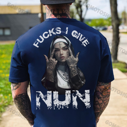 FUCKS I GIVE NUN Defiant Nun Print Men's T-Shirt