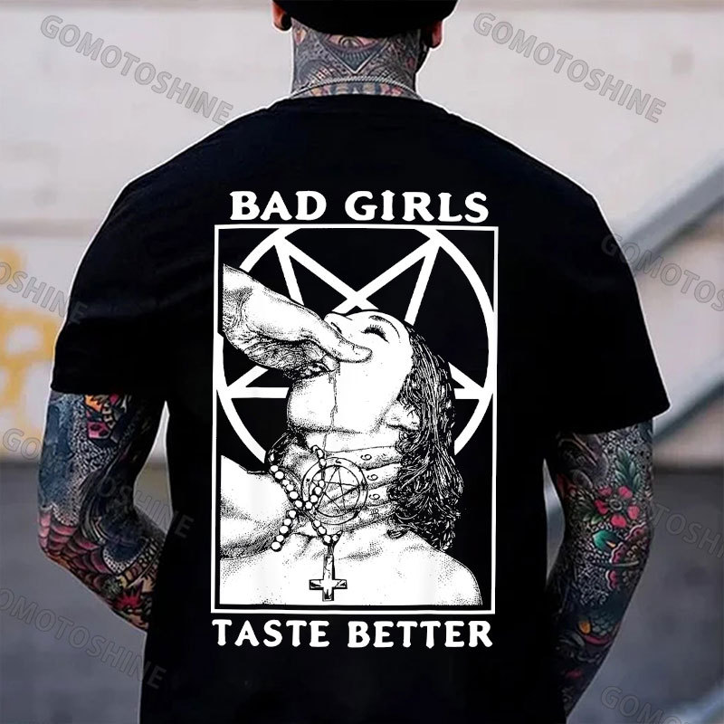BAD GIRLS TASTE BETTER Suck Finger Woman Print Men's T-Shirt