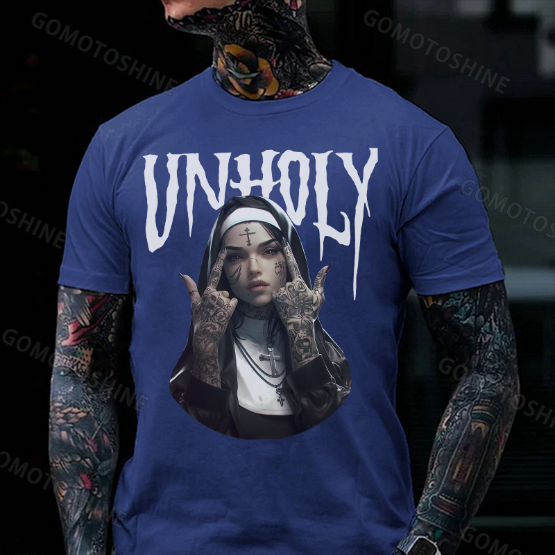 UNHOLY Defiant Nun Print Men's T-Shirt