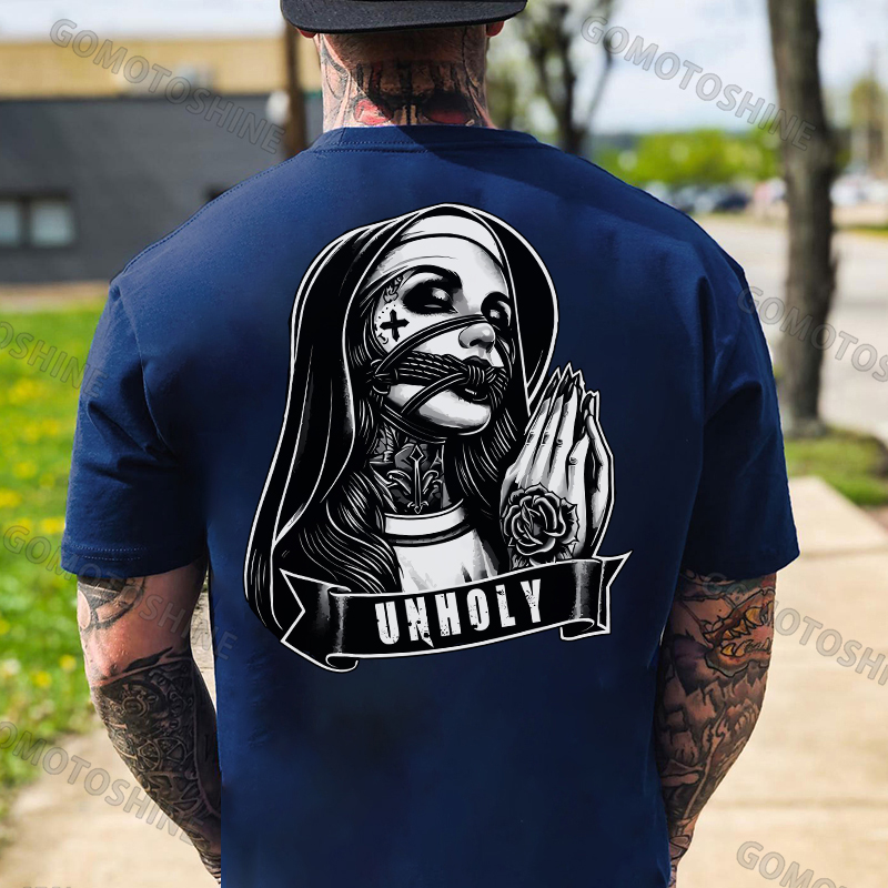 UNHOLY Gagged Nun Print Men's T-Shirt
