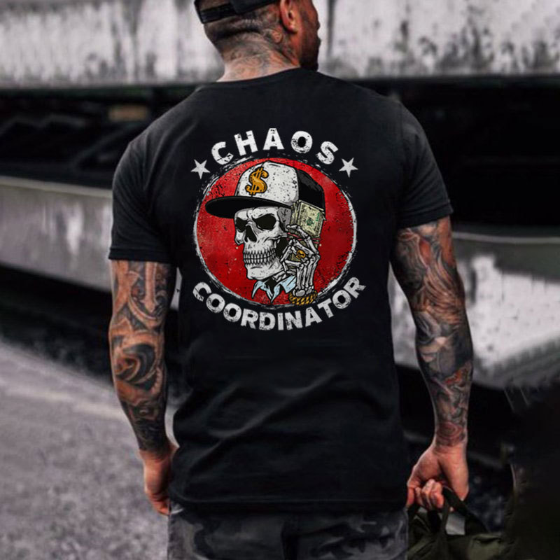 CHAOS COORDINATOR Skeleton With Money Print Men's T-shirt