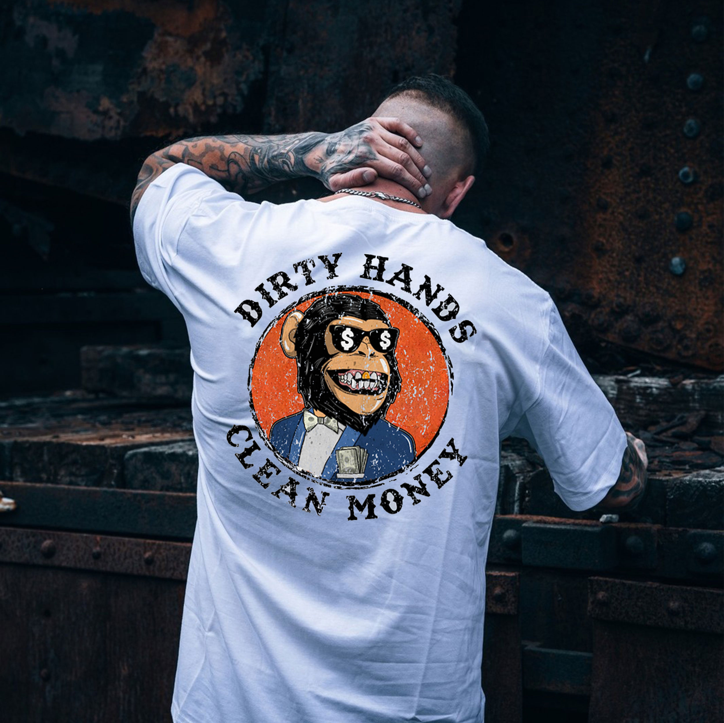 DIRTY HANDS CLEAN MONEY Print T-Shirt