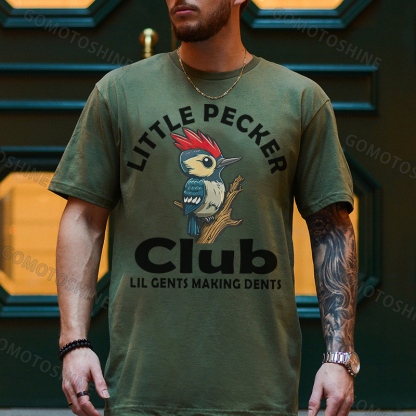 LITTLE PECKER CLUB Woodpecker Print Men's T-Shirt